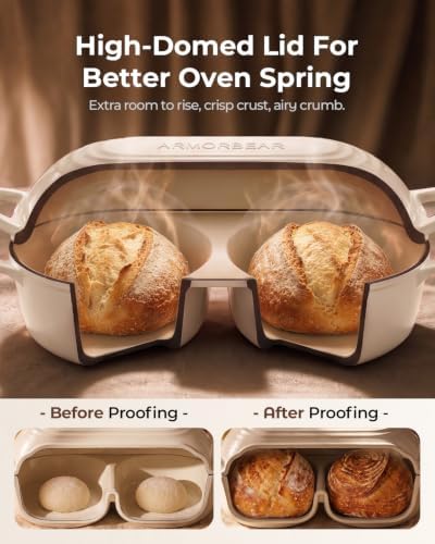 Sourdough Bread Baking Kit with Double Loaf Cast Iron Bread Pan, White - Image 6