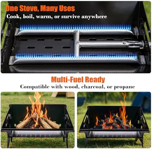 QuliMetal Portable Camping Grill – Foldable Charcoal/Gas Grill - Image 3
