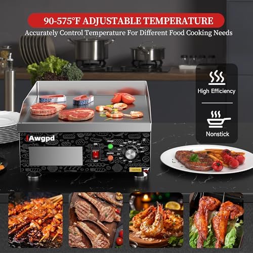 14" Commercial Electric Griddle,Electric Countertop Flat Top Griddle - Image 5