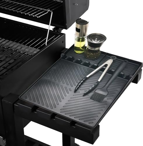 Silicone Griddle Tools Mat for Blackstone Side Shelf, Spatula Mat with Drip Pad, Silicone Utensil Rest/Holder for BBQ Tools (Black 1 Pack) - Image 7