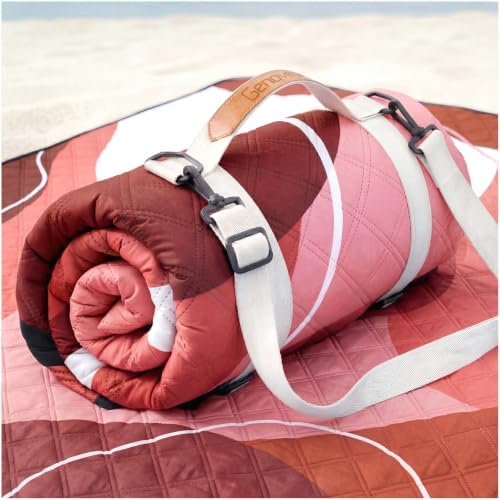 Genovega Waterproof Sandproof Beach Blanket Picnic Outdoor Camping Mat Rug Towel Oversized Extra Large Foldable Sand Free Resistant XL Giant Hawaii Honeymoon Essentials Summer Must Have Vacation Gift by genovega