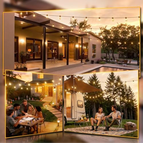 addlon 100FT LED Outdoor String Lights, Waterproof Dimmable Bulbs for Patio - Image 6