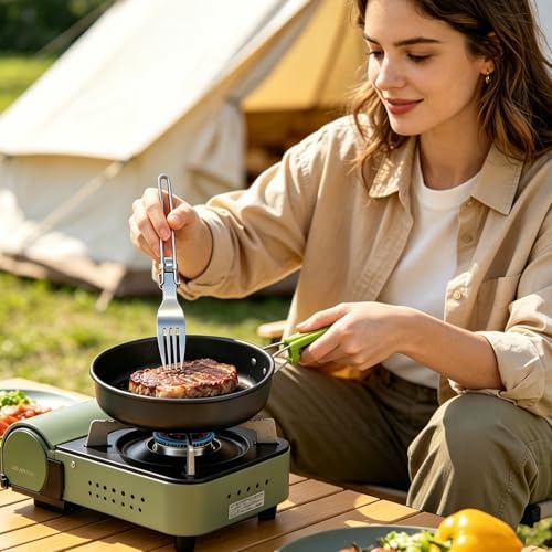14pcs Camping Cookware Set Camping Pots and Pans Set with Cups Plates Forks Knives Spoons for Camping Outdoor Cooking and Picnic - Image 4