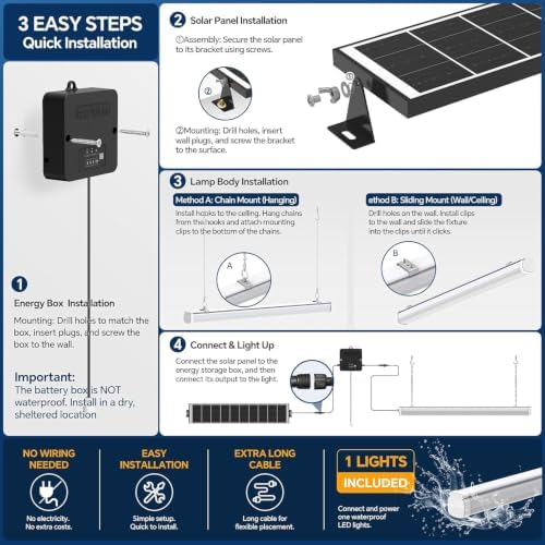 Solar Shed Light with Pull Cord, 1500LM LED Bars,5000K 2-Pack - Image 7