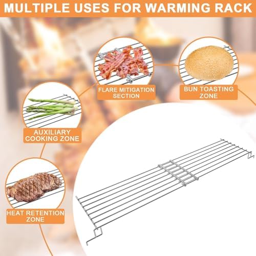 Adjustable Grill Warming Rack for Charbroil Performance 3/4 Burner Grill Replacement Parts 463448021 463365021 463352521 463732623 463354021, Swing Away Grid for Charbroil Grill Accessories - Image 4