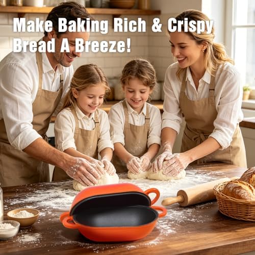 5 QT Enameled Cast Iron Sourdough Bread Oven, Loaf Pan with Lid - Image 2