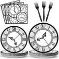 96 PCS Clock Party Paper Plates Napkins Disposable Tea Party Dinnerware Set by Oitnlaughter