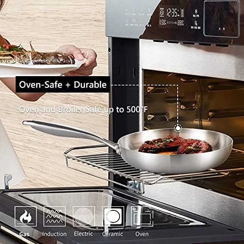 LOLYKITCH 9.5 Inch Small Stainless Steel Pan | Tri-Ply | PFOA & PTFE Free - Image 4