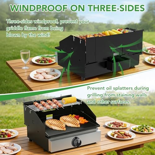Universal Wind Guard and Warming Rack for 16"-22" Griddle (Rear Grease) - Image 2