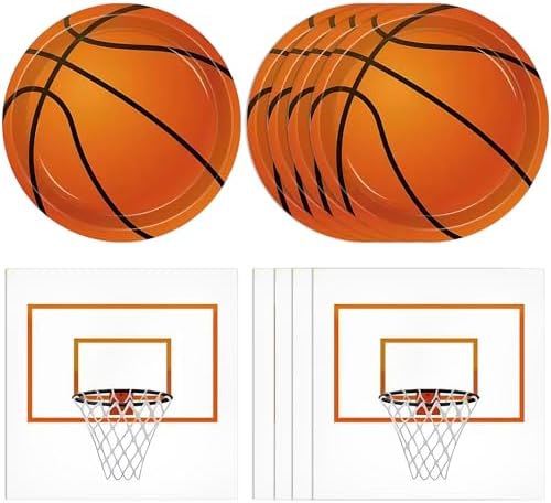 40PCS Basketball Plates and Napkins Party Decorations Supplies by Actoridae