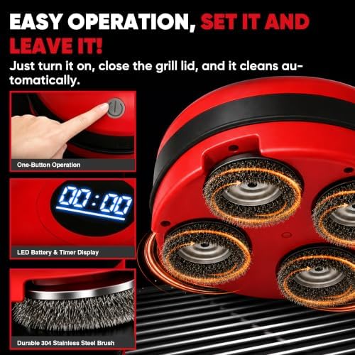 Grill Cleaning Robot, Electric Grill Brush, Cordless Automatic BBQ Cleaner - Image 5