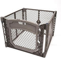 MyPet North States Petyard Plus: 3 Ft. Wide Folding Dog Playpen Indoor or Outdoor. 4-Panel Freestanding Play Pen Dog Gate Made in USA. 26" Tall, Fieldstone by NorthStatesMyPet