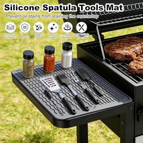 Silicone Grill Tool Mat for Blackstone Griddle Side Shelf Spatula Mat - Image 3