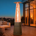 Pyramid Patio Heater, 55,000 BTU Outdoor Patio Heater, Propane Heater With Quartz Glass Tube & Wheels for Outdoor, Backyard, Commercial & Residential, Triple Protection System - Brown by MarsExplo