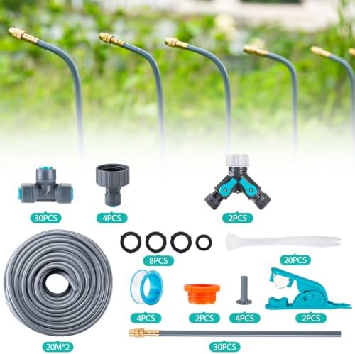 131FT Drip Irrigation System 1/4", 360° Adjustable Misting Kit for Outdoor - Image 2