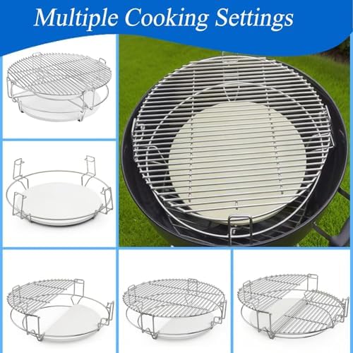 S24 (1-Pack) Cooking Grate System Grilling Accessory for Weber 22" Kettle Grill and Big Green Egg XL - Image 5