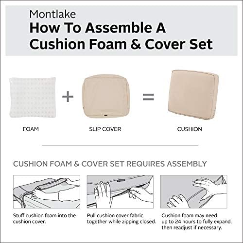 Classic Accessories Montlake Water-Resistant 19 x 20 x 4 Inch Patio Lounge Back Cushion, Antique Beige, Outdoor Loveseat Cushions - Image 2