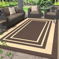 GENIMO Outdoor Rug, Waterproof Plastic Rugs for Patio, 6'x9' Mocha Beige by GENIMO