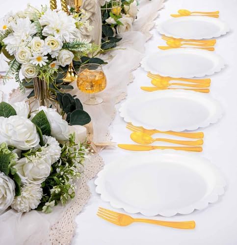 HEIPINIUYE 75 Pack Orange Clear Plastic Cutlery Heavy Duty Clear Fall Plastic Knives Forks and Spoons Disposable Silverware Set for 25 Guest Birthday Baby Shower Thanksgiving Party Utensil Set - Image 6
