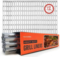 Stock Your Home 12 Pack Aluminum Grill Grate Liners, 12" x 20" No Mess Foil Disposable Grill Toppers for Outdoor Charcoal BBQs, Grilling Accessories by StockYourHome