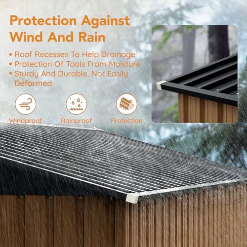 Panovue 8x10 FT Outdoor Metal Storage Shed with Frame Floor(NO Wood Panels) - Image 5