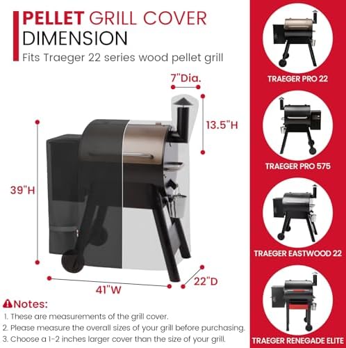Unicook Pellet Smoker Grill Cover for Pro 22 Series, Heavy Duty Waterproof - Image 2