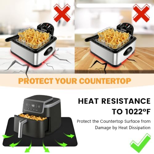 TOHONFOO Heat Resistant Mats for Countertop & Air Fryer, 35x15 in, Black - Image 4