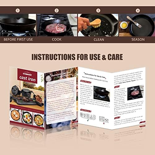 Overmont 3.2qt Cast Iron Skillets + 5qt Dutch Oven Bundle - Image 5