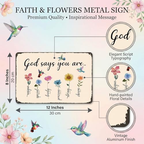 FunnySign God Says You Are Amazing Garden Tin Sign 8x12 Inch - Image 2
