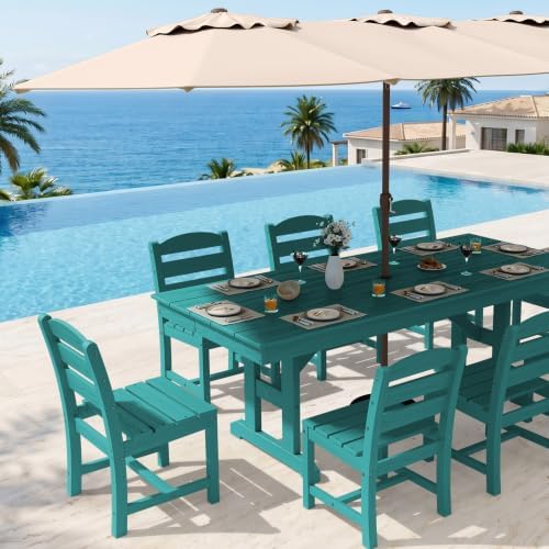KINGYES Outdoor Armless Dining Chairs Set of 2,HDPE Patio Chairs,Aruba - Image 5