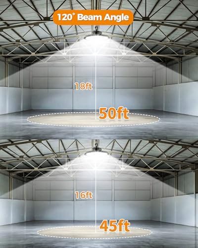 AIKVSXER 240W UFO High Bay Light 43200LM 6000K, 1-10V Dimmable Shop Lights - Image 6