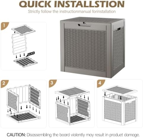 Outdoor Storage Waterproof Deck Box for Patio (36 Gallon, Grey) - Image 7