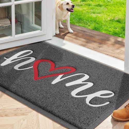 StepLively Door Mat Indoor Outdoor Welcome Mat for Entrance, 30x17.5in Grey by StepLively