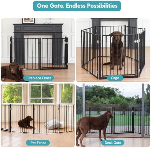No Pawblems Freestanding Dog Gate with Door for Indoor & Outdoor, 30'' Tall - Image 6