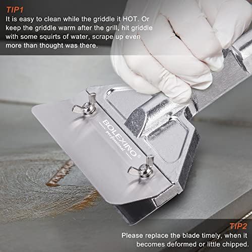 BOLOEXINO Griddle Scraper, Heavy Duty Flat Top Grill Scraper with 7 Blades - Image 3
