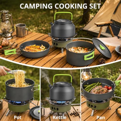 aiGear Camping Cookware with Pot Pan Kettle Cutlery Tableware 1-2 People - Image 5
