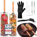 2 XL Rolling Grill Basket For Veggies Removable Wooden Handle 304 Stainless Steel Nesting Smoker Net BBQ Grilling Accessories Tools Kebab Fish Vegetable Steamer Basket Camping Cooking Outdoor Kitchen Food Rotisserie Barbeque Cooking Grilling Gifts For ... by Unknown