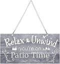 Hotop Metal Patio Sign Vintage Wall Decor for Outdoor, 10 x 5", Gray by HOTOP