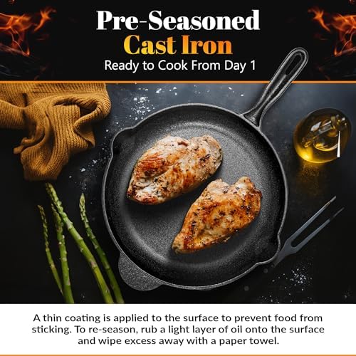 Granitestone 10.25 Inch Skillet, Pre-Seasoned, Nonstick, Non-Toxic, Oven Safe for Indoor & Outdoor Use - Image 3