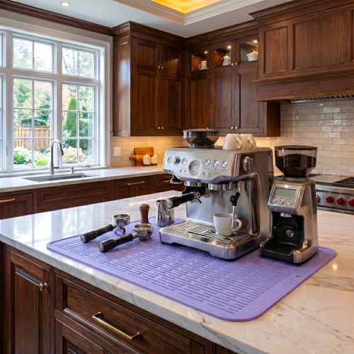 MicoYang Silicone Dish Drying Mat for Multiple Usage,Easy clean,Eco-friendly,Heat-resistant Silicone Mat for Kitchen Counter or Sink,Refrigerator or Drawer Liner Light Purple 3XL 28 inches x 18 inches - Image 6