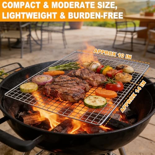 Grill Topper,3 PCS BBQ Grill Mesh Mat,14×10 Inch Mesh Baking Tray,Baking Rack Replacement Pad for Outdoor Barbecue, Camping & Picnics - Image 2