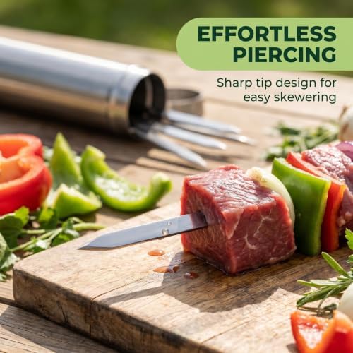 25 Pack Flat Non-Slip Stainless Steel Skewers - Image 5