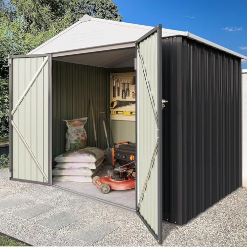 Greesum 8x6FT Outdoor Storage Shed, Gray - Image 6