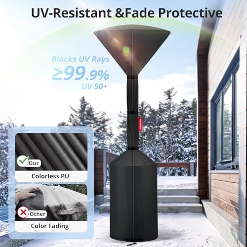QH.HOME Patio Heater Cover,Waterproof Tear-Resistant 89"x 33"x19",Black - Image 6