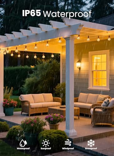 109FT 100 LED Outdoor String Lights, G40 Shatterproof String Lights, IP65 Waterproof Connectable Outside Patio Light for Backyard Porch Balcony Garden Decor Christmas Camping Gazebo - Image 2