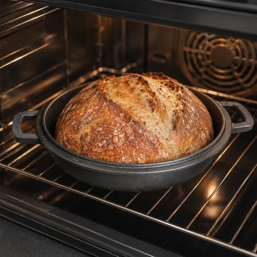 Cast Iron 5 Quart Double Dutch Oven-2-in-1 Pre-Seasoned Pot & Skillet Combo - Image 6