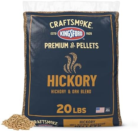 Kingsford Craftsmoke Premium Grilling Wood Pellets, Hickory BBQ Pellets for Grilling, 100% Natural Hardwood, 20 pounds by Kingsford