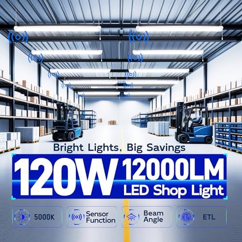 hykolity Pir Sensor 4FT 120W LED Shop Light,12000lm(370w Equivalent), 5000K - Image 2