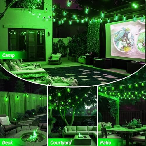 LAMPHOME 4-Pack 26Ft ST38 Green St Patrick's Day Patio Lights，Outdoor String Light with 12+1 Shatterproof LED Edison Bulbs, Waterproof String Lights for Bistro Christmas Party Decor - Image 2