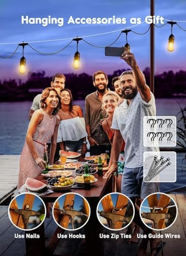 Brightown Outdoor String Lights, 82FT 25 Bulbs Shatterproof Patio Lights with Remote, IP65 Waterproof Dimmable Hanging Connectable LED Outdoor Lights for Backyard, Bistro, Porch, Deck, Balcony - Image 5